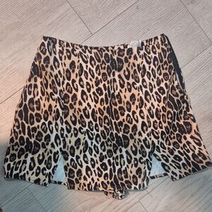 Zara Leopard Print Skort in Black and Brown